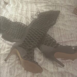 Vince Camuto Black Caged Heels